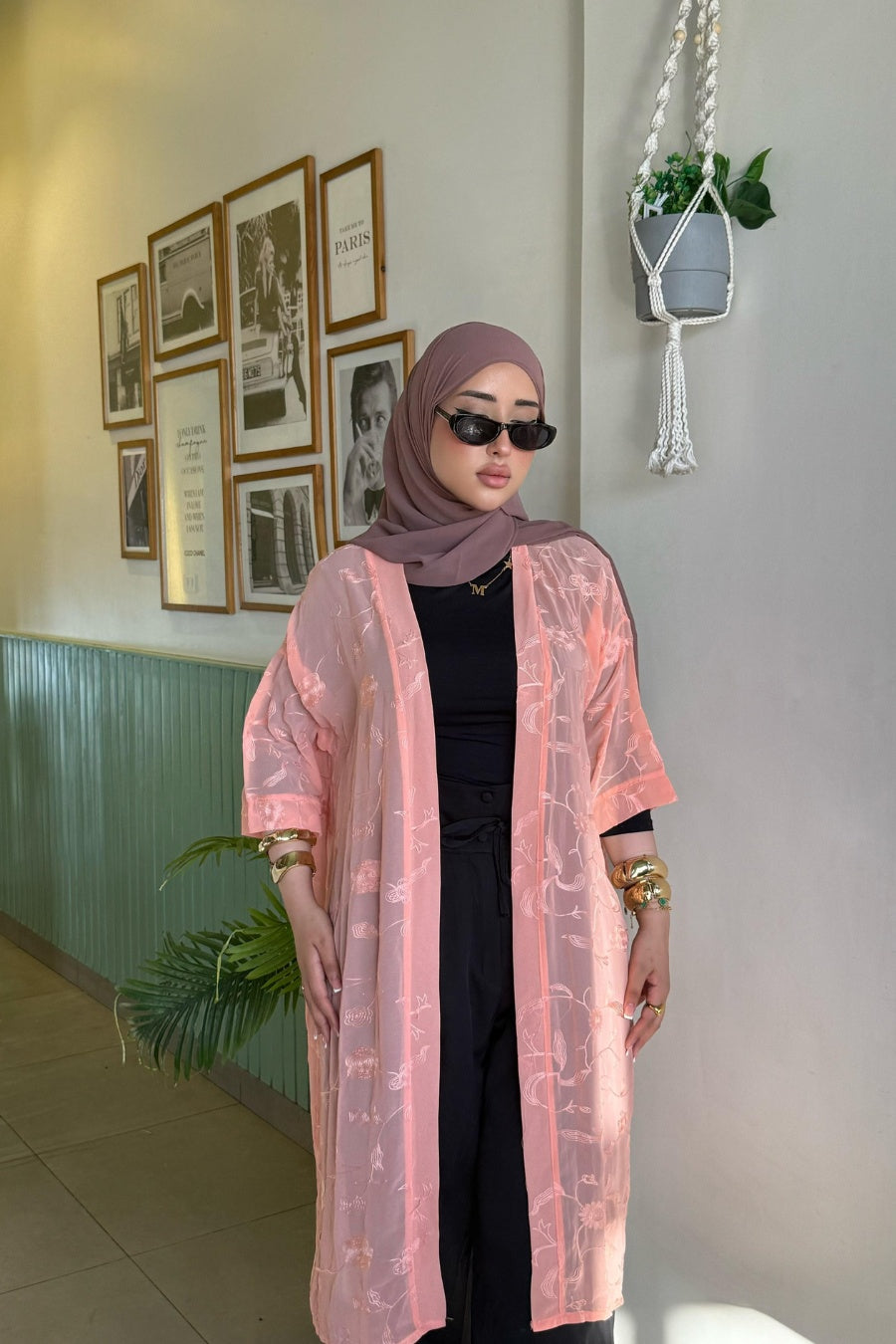 Layla Embroidered Sheer Kimono