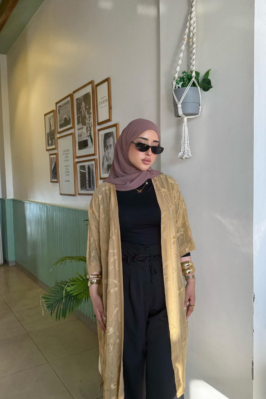 Layla Embroidered Sheer Kimono