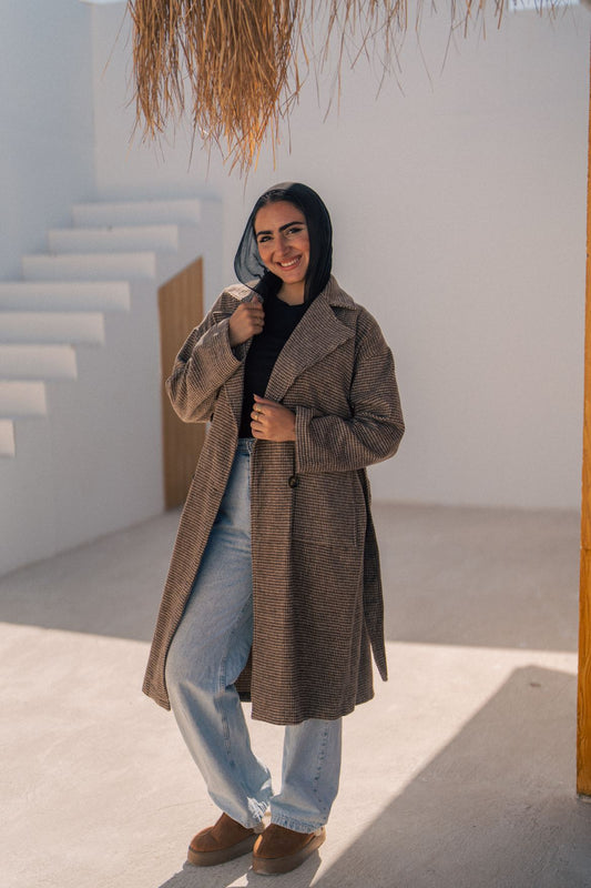 Checked Wool Coat