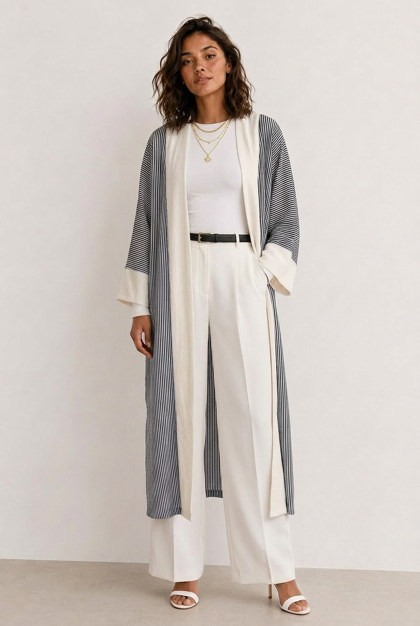 Striped Linen Cardigan | Summer Cardigan Egypt | Ashya