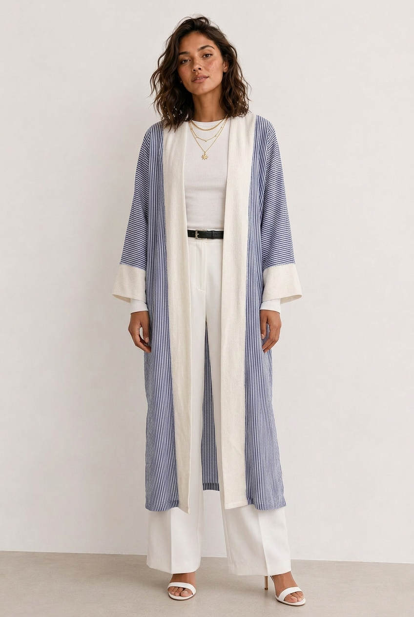 Striped Linen Cardigan | Summer Cardigan Egypt | Ashya