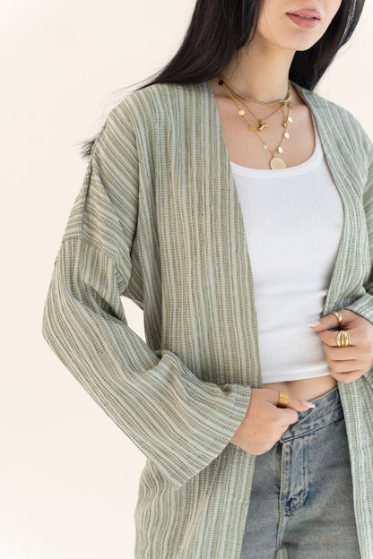 Pleated Cardigan