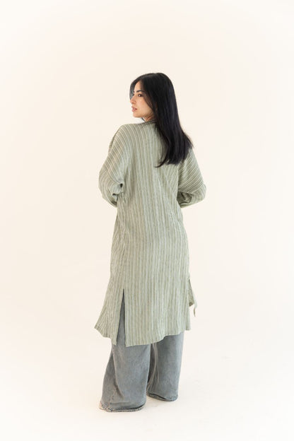 Pleated Cardigan