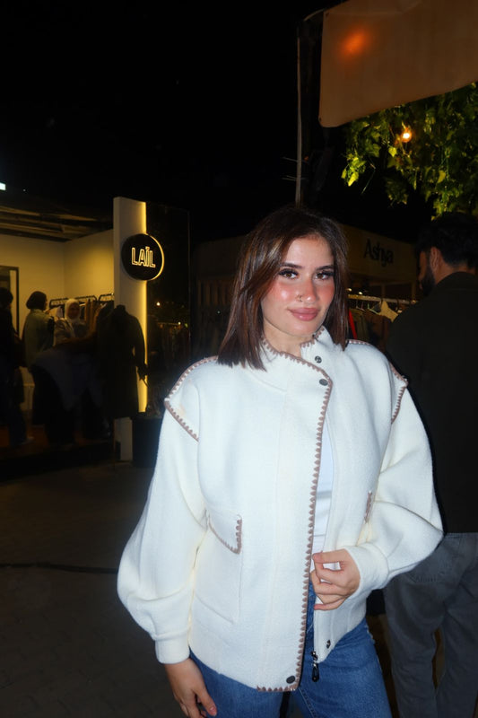 Contrast Trim Fleece Jacket