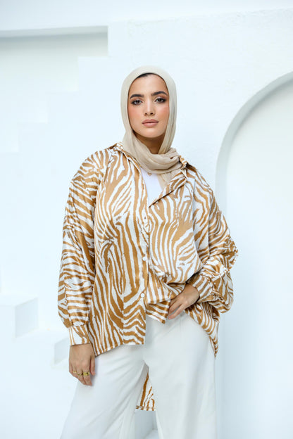 Zebra Satin Shirt