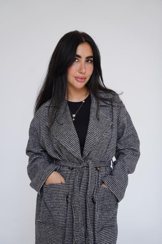 Checked Wool Coat