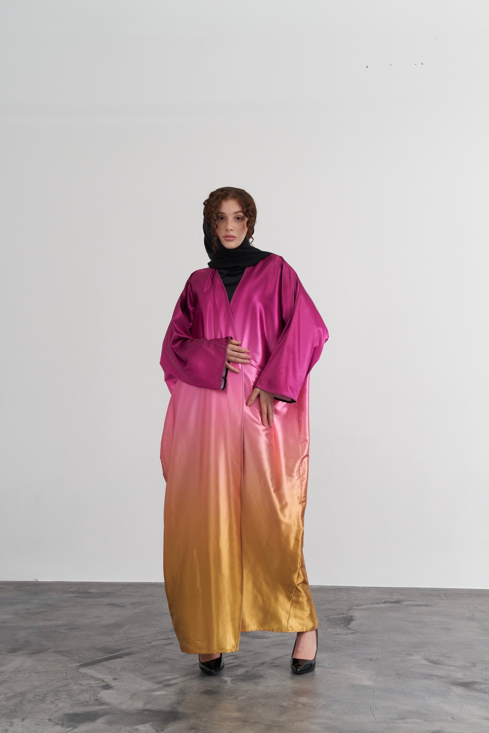 Satin Open Abaya