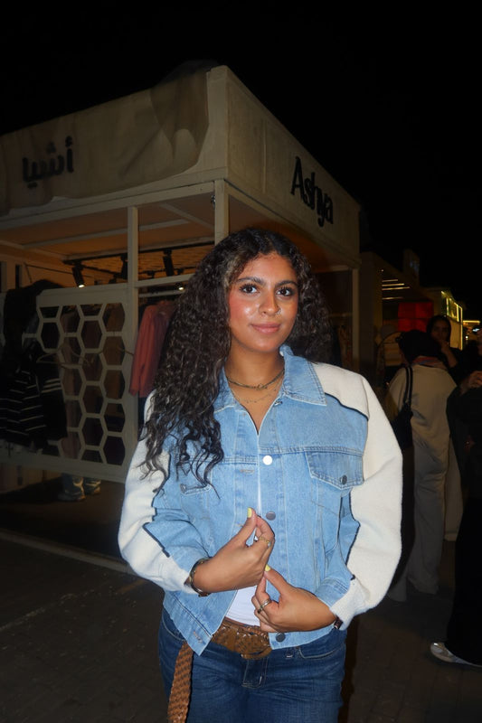 Contrast Sleeve Denim Jacket