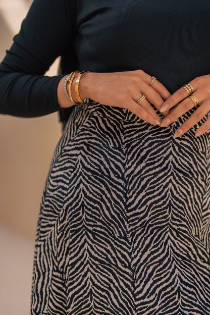 Zebra Velvet Skirt